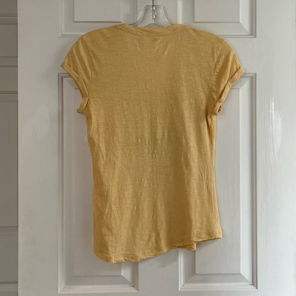 💟 Anthropologie Pilcro “Silver Lake Farmer’s Market” Yellow Graphic Tee Size XS - Picture 9 of 15